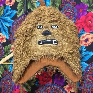 MEN'S STAR WARS FORCE AWAKENS CHEWBACCA CHARACTER BEANIE HAT WOOKIE FURRY FUZZY